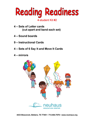 Reading Readiness Kit 2 - 4 Students - Unlaminated