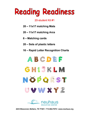 Reading Readiness Kit 1 - 20 Students - Laminated