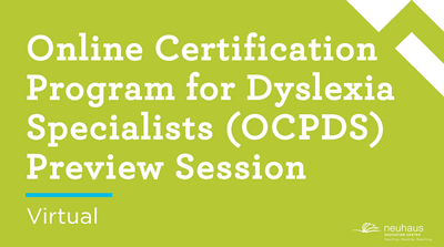 Online Certification Program for Dyslexia Specialists - Preview Session - Virtual
