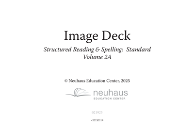 Structured Reading & Spelling Volume 2A Standard Image Deck