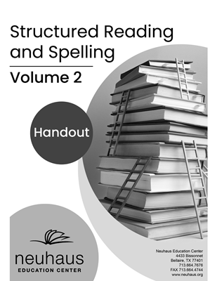 Structured Reading and Spelling Volume 2 Handout